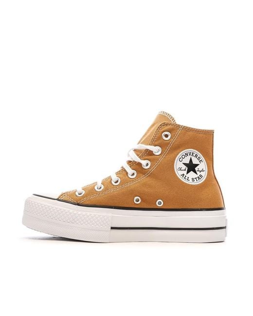 Baskets Jaune Chuck Taylor All Star Lift Converse en coloris Natural