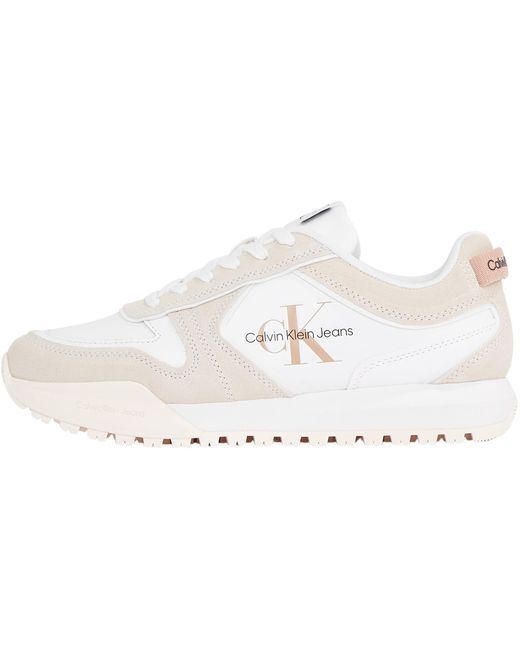 Donna Sneakers da Runner Toothy Runner Irregular Lines Suola Spessa di Calvin Klein in Black