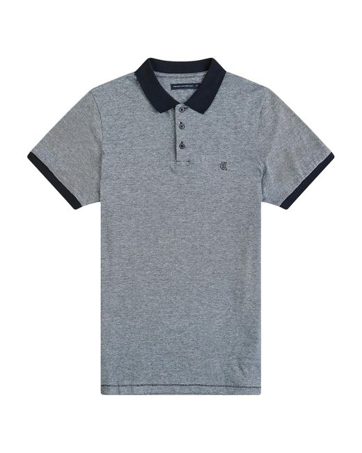 French Connection Gray Feeder Stripe Polo Shirt Medium for men