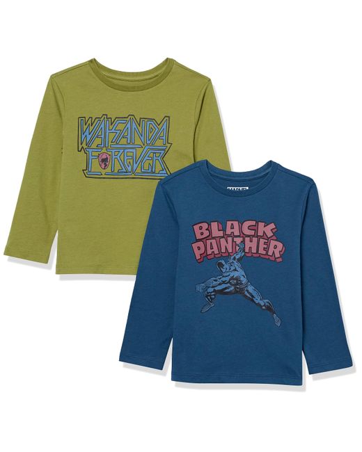 Disney | Marvel | Star Wars Camisetas de ga Larga-Colores interrumpidos Niño Amazon Essentials de hombre de color Blue
