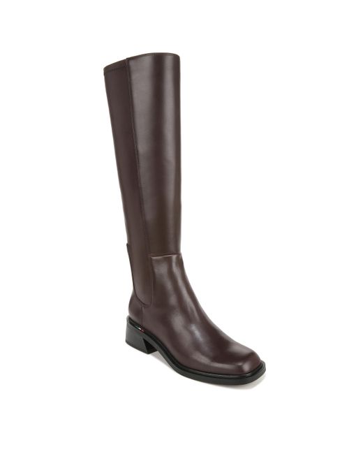 Franco Sarto S Giselle Wide Calf Flat Tall Boot Castagno Brown Stretch Leather 9.5 M