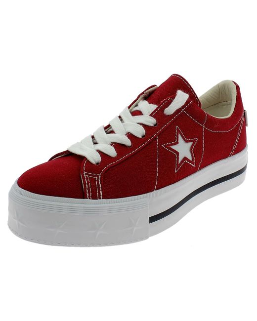 converse one star platform red