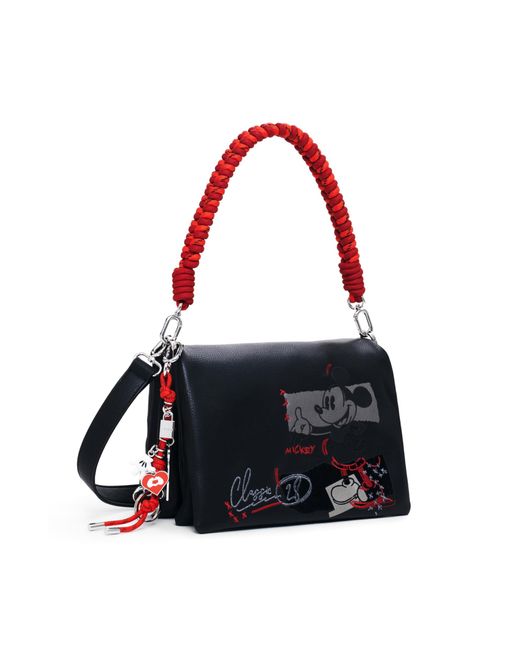 Borsa a tracolla Mickey Rock Dortmund Flap Bag Black nero di Desigual in Red
