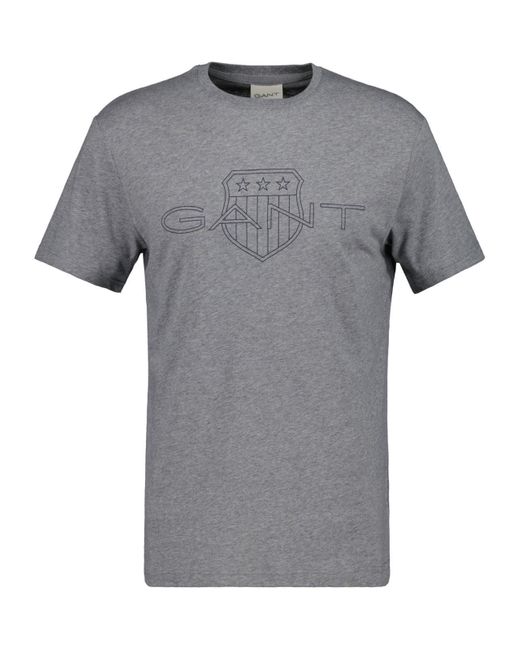 Gant Gray Logo Ss T-shirt for men