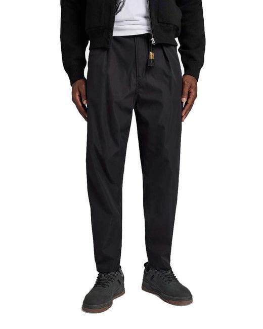 G-Star para Hombre Pantalones Pleated Chino Belt Relaxed G-Star de hombre de color Black