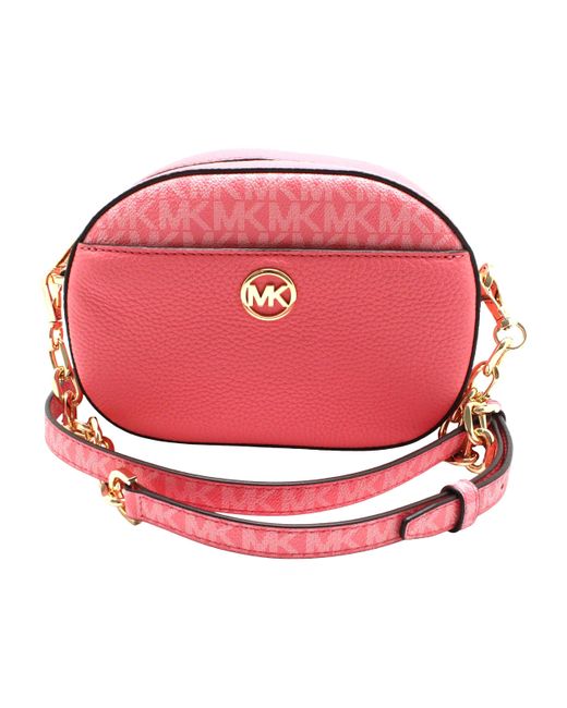 JET SET GLAM PICCOLA TASCA FRONTALE BORSA A TRACOLLA OVALE TEA ROSE di Michael Kors in Red