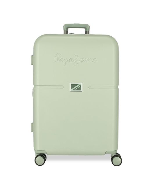Pepe Jeans Green Accent Medium Suitcase Black 48x70x28cm Rigid Abs Integrated Tsa Lock 79l 3.2kg 4 Double Wheels By Joumma Bags