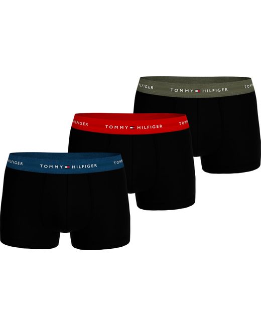 Calzoncillos bóxer Hombre Pack de 3 Trunks con logotipo en la cintura Tommy Hilfiger de hombre de color Black