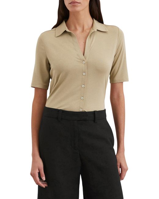 Marc O' Polo Black Kurzarmbluse mit klassischem Kentkragen Regular Fit