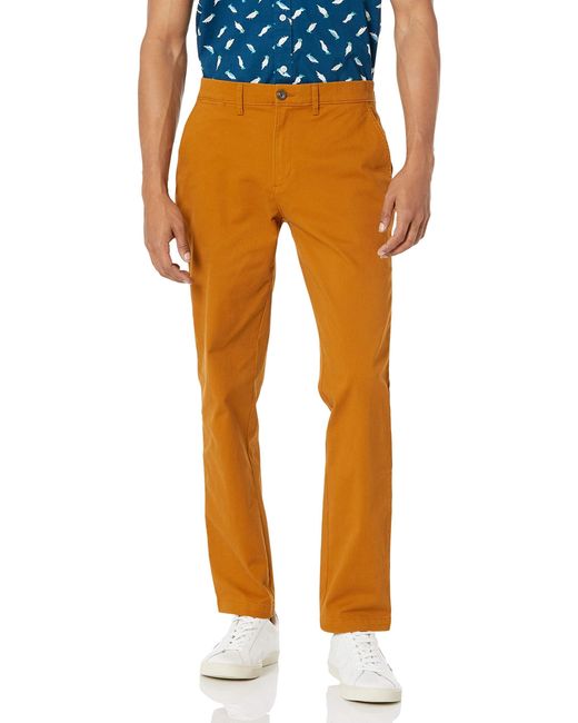 Amazon Essentials Legere Stretch-Chinohose mit schmaler Passform in Orange für Herren