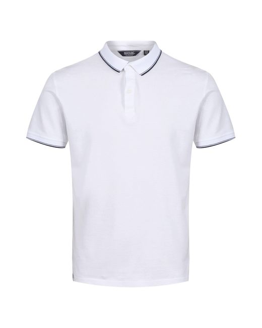 Regatta White S Tadeo Coolweave Cotton Short Sleeve Polo Shirt for men
