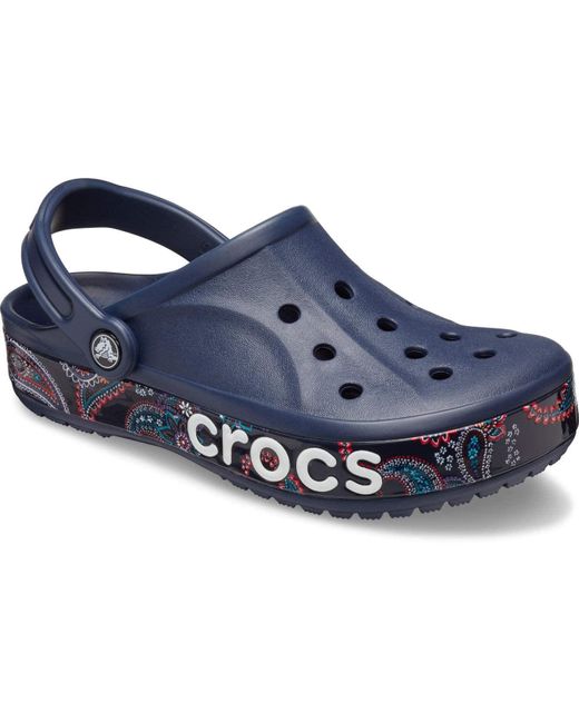 Crocs™ Bayaband Bandana Print Clog Navy Unisex Men Women Clog W9/m8 in Blue  | Lyst UK