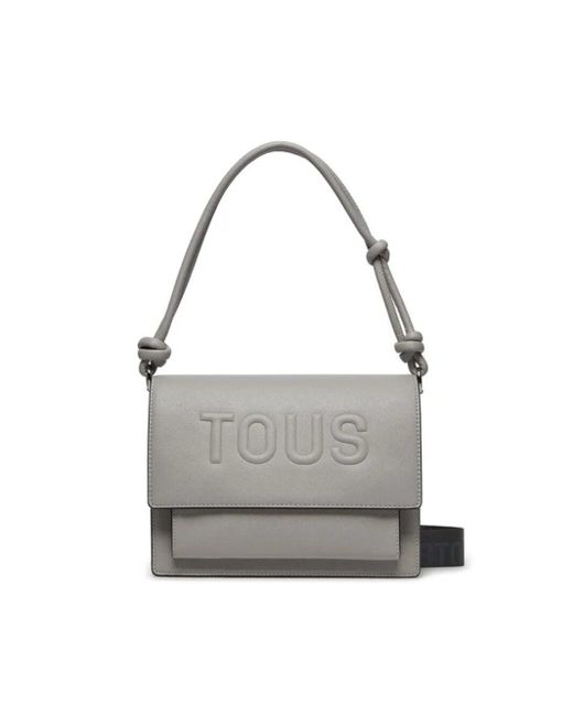 Borsa a tracolla con logo in rilievo di Tous in Gray