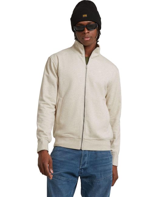 Sweat Zip Thru G-Star Homme - Coupe Droite, Col Montant, Poches Passepoilées, Style Décontracté Et Streetwear