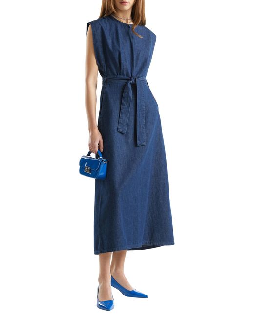 Benetton Blue 4pmvdv084 Kleid