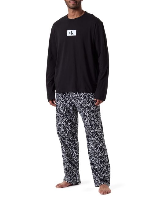 Calvin Klein Black L/s Pant Set 000nm2526e Pyjamas for men