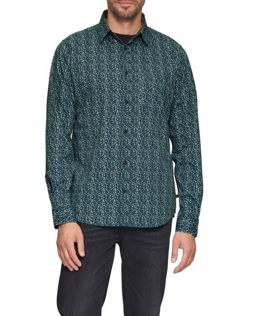 S.oliver Slim Fit: Gemustertes Hemd mit Kentkragen in Blue für Herren