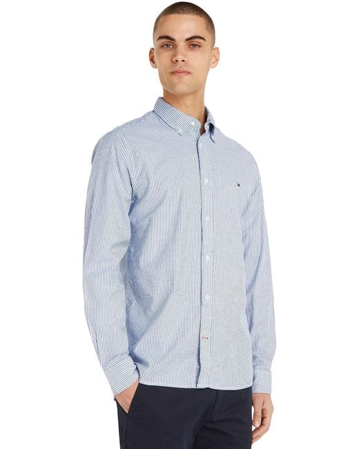 Tommy Hilfiger Blue Core 1985 Flex Oxford Shirt Long-sleeve for men