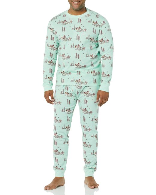 Disney Snug-Fit Cotton Pajamas Pigiama Fondo di Amazon Essentials in Blue da Uomo