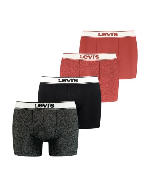 Levi's Red Vintage Heather Organic Cotton Boxer Briefs for men