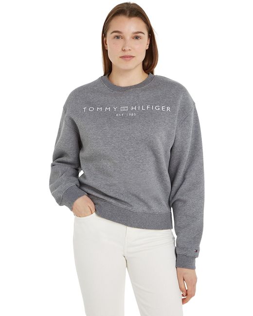Tommy Hilfiger Mdrn Reg Corp Logo C-nk Swtshrt Sweatshirts in het Gray