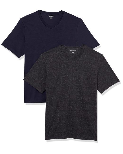 T-Shirt con Scollo a v a iche Corte Slim Uomo di Amazon Essentials in Blue da Uomo