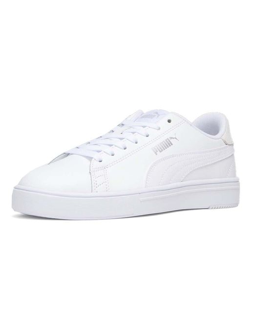 PUMA Womens Serve Pro Lite Lace Up Sneakers Shoes Casual - White, White, 7.5 Uk