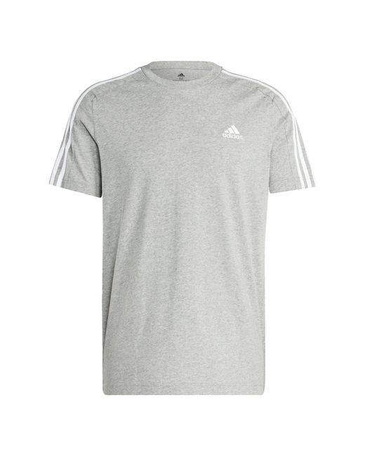 Adidas Essentials 3-stripes T-shirts in het Gray voor heren
