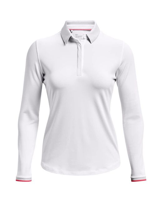 Under Armour White Zinger Long Sleeve Polo
