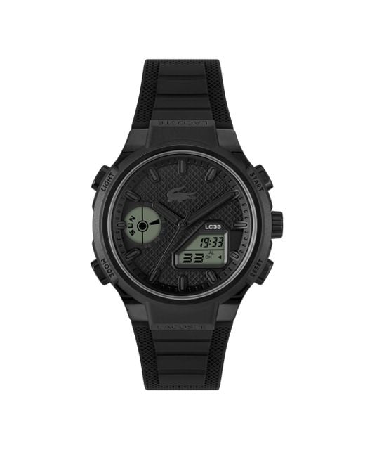 Digitale da Uomo Collezione LC33 con Cinturino in Silicone Nero di Lacoste in Black da Uomo