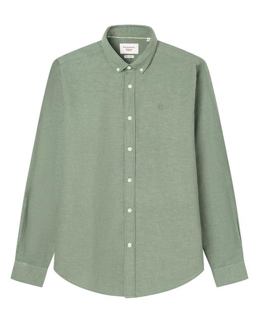 Springfield Linen Basic European Flax Hemd in het Green