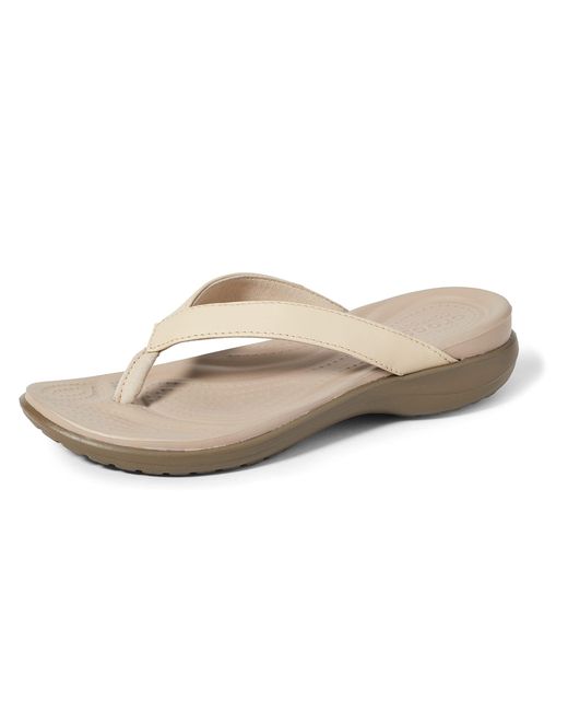 crocs flip flops with leather strap