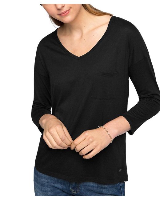 Esprit Edc By Shirt Met Lange Mouwen Basic in het Black