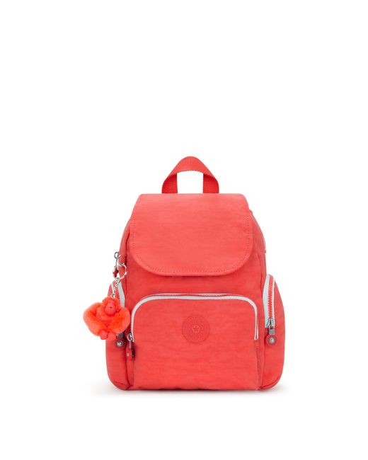 Kipling Red Backpack City Zip Mini Almost Coral Small