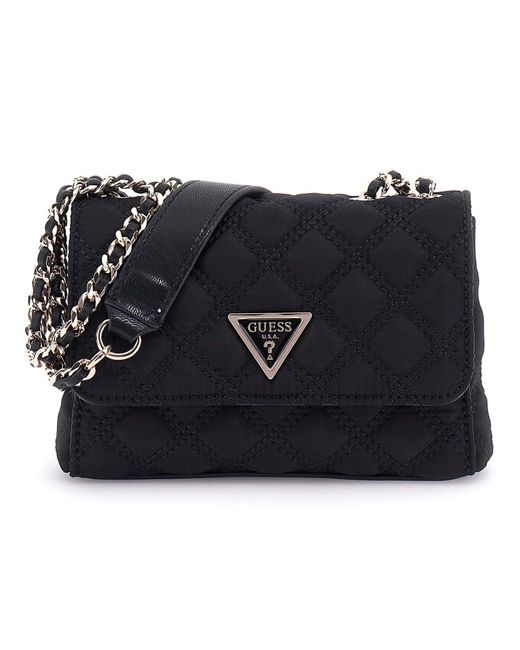 Guess Giully Mini 2 Compartment Flap Bag Black
