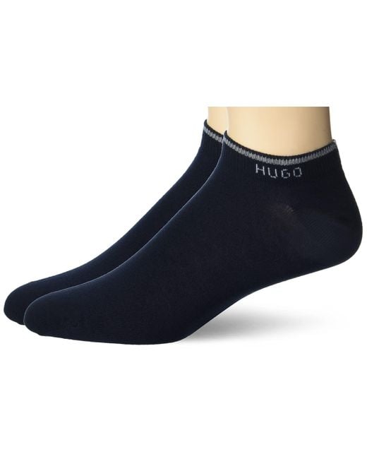 HUGO Blue 2-pack Logo Combed Cotton Ankle Casual Sock for men