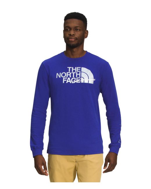 The North Face Blue Long Sleeve Graphic Injection T-shirt for men