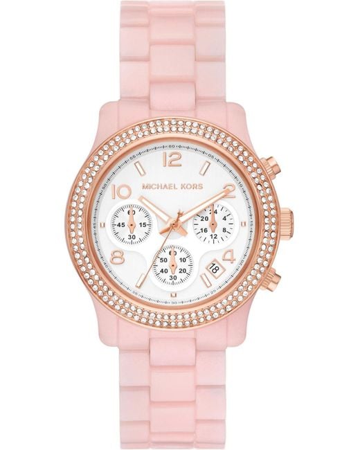 Reloj Análogico-Digital para Mujer de Automático con Correa en Poliéster MK7424 Michael Kors de color Pink