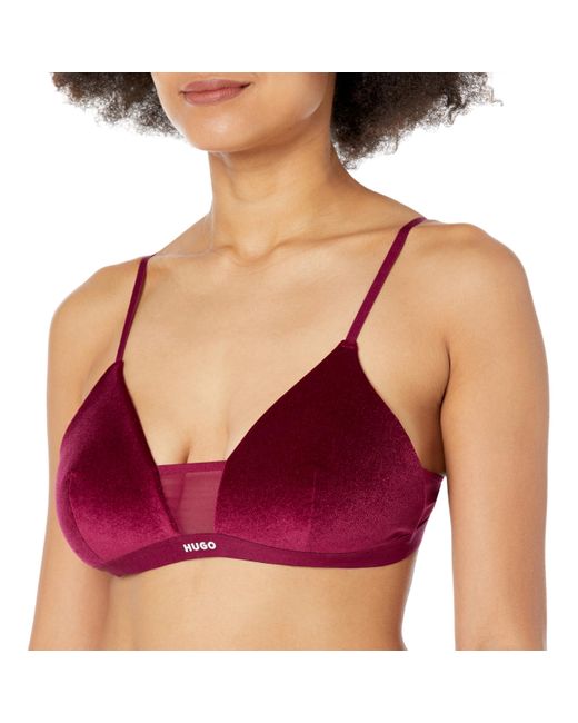 HUGO Purple Velvet Padded Triangle Bra T-shirt