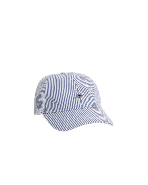 Gant Blue Striped Seersucker Cap Baseballkappe