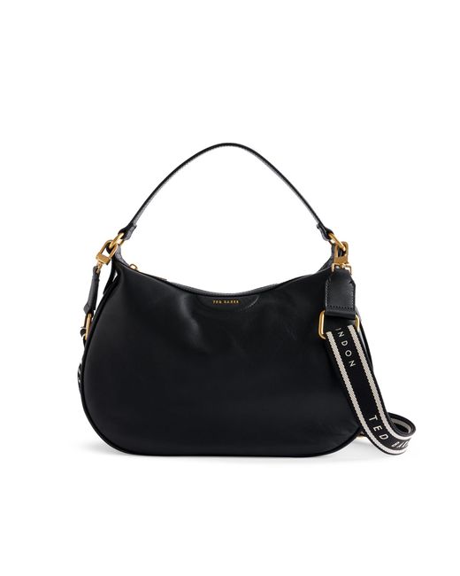 Ted Baker Black Esiah-webbing Slouchy Leather Hobo Bag