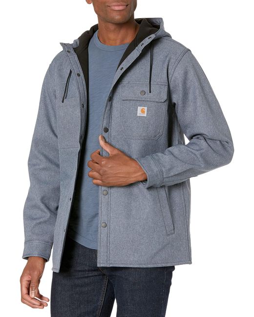 Carhartt Rain Defender Relaxed Fit Heavyweight Hooded Shirt Jacket in Gray für Herren