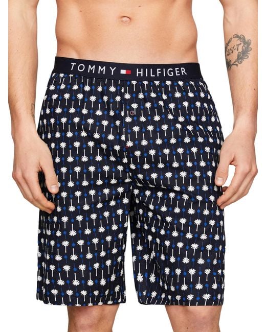Pantalón de pijama Hombre Woven Short Print Corto Tommy Hilfiger de hombre de color Blue