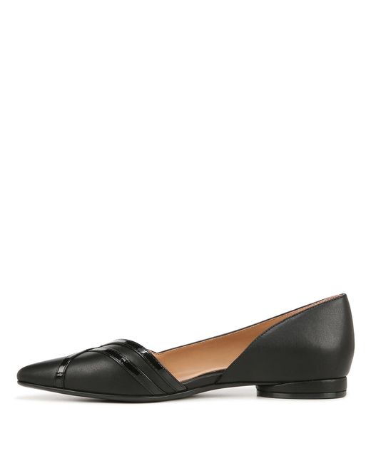 Naturalizer S Barlow Pointed Toe D'orsay Flat Black Smooth 9.5 M