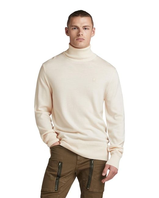 G-Star RAW Premium Core Turtle Neck Gebreide Trui in het Wit voor heren |  Lyst NL