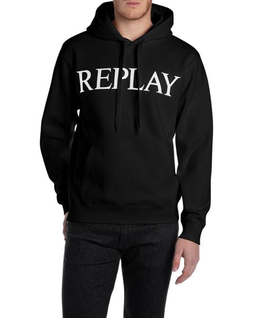 Replay Basic Kapuzenpullover in Black für Herren