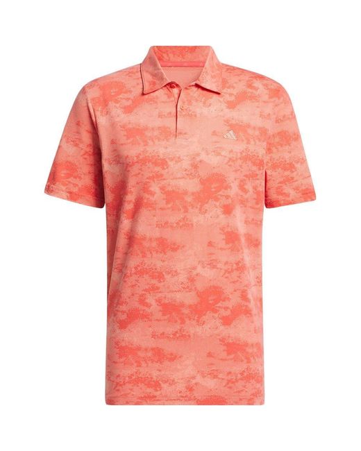 Go-to Printed Mesh Polo Shirt Maglietta da Golf di Adidas in Pink da Uomo