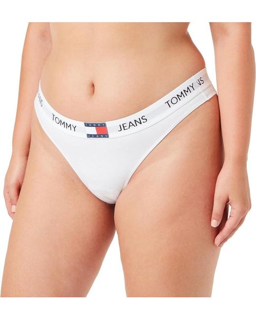 Tommy Hilfiger White Toy Jean Heritage Ctn Thong