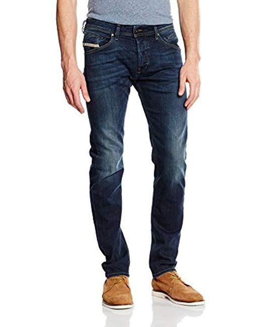 DIESEL Belther L.34 Tapered Fit Jeans, Blue (dark Blue 0814w), W40/l34 for men