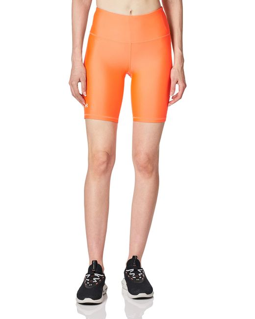 Under Armour Orange HeatGear Armour Bike Shorts Kurze Hose,